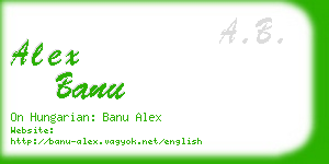 alex banu business card